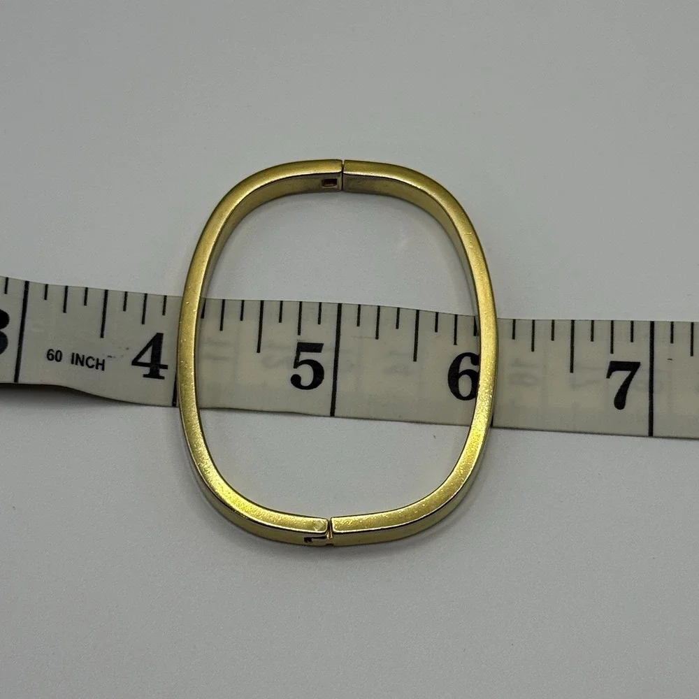 Monet Hinged Bangle Bracelet Slim Stackable Gold Tone Estate